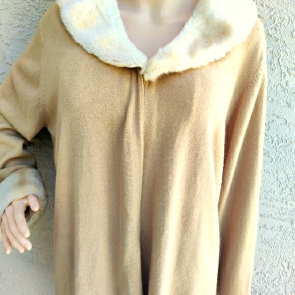 Faux furcollared and cuffs swing sweater - Picture 6 of 15